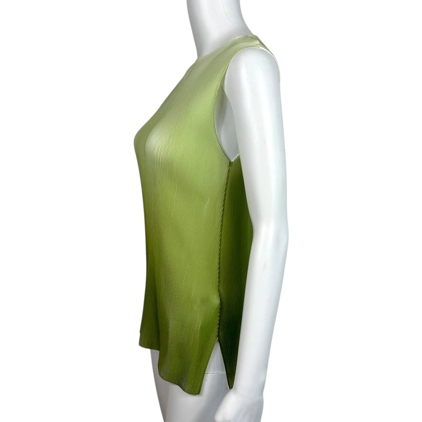 Issey Miyake Pleats Please Green Ombre Pleated Tank