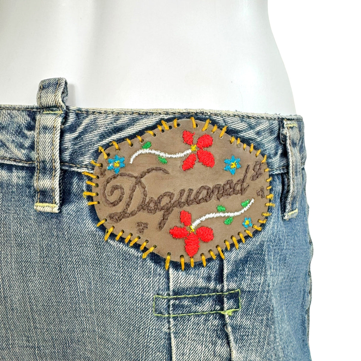 Dsquared2 Embroidered Distressed Mini Skirt