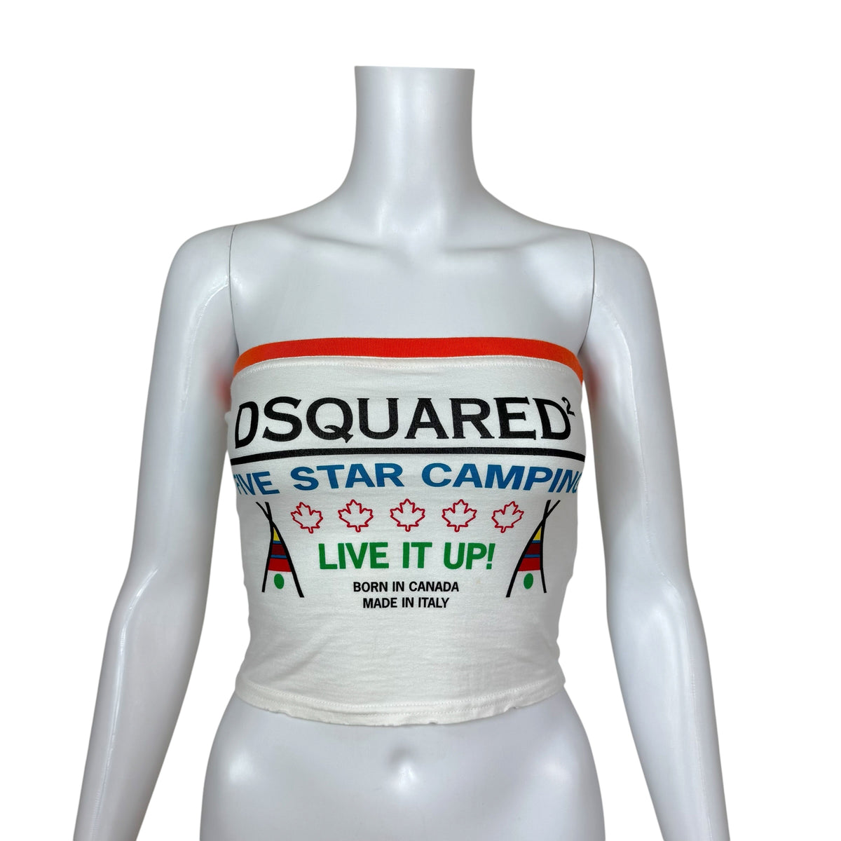 Dsquared2 Five Star Camping Logo Graphic Cropped Tube Top