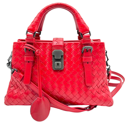 Bottega Veneta Red Intrecciato Leather Baby Roma Bag