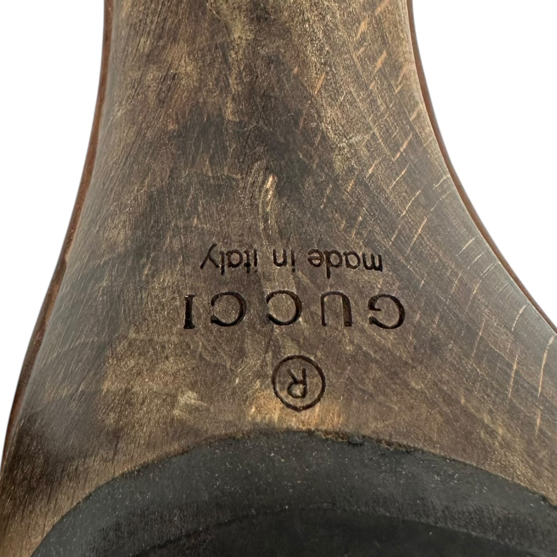 Gucci Tan Monogram Heeled Mule Sandals - Outfit Repeater