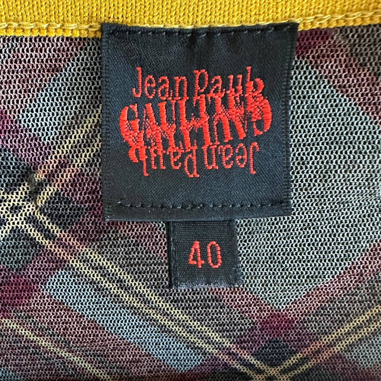 Jean Paul Gaultier Plaid Cross Front Mesh Longsleeve Top