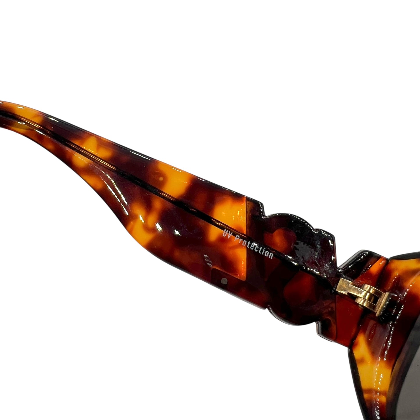 Yves Saint Laurent Brown Tortoise & Gold Logo Oversized Oval Sunglasses