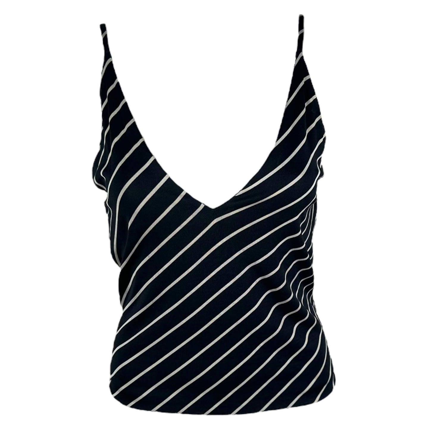Gucci by Tom Ford Black & White Striped Open Back Cami