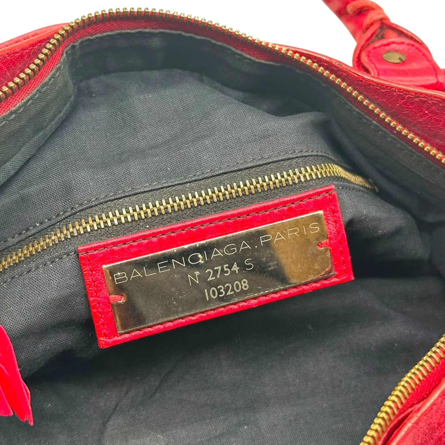 Balenciaga Red Leather City Bag 2-Way Design