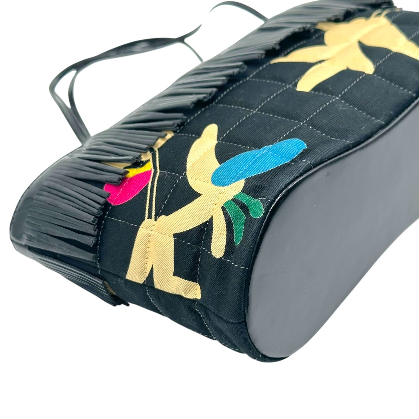 Chanel Printed Chocolate Bar Fringe East-West Handbag