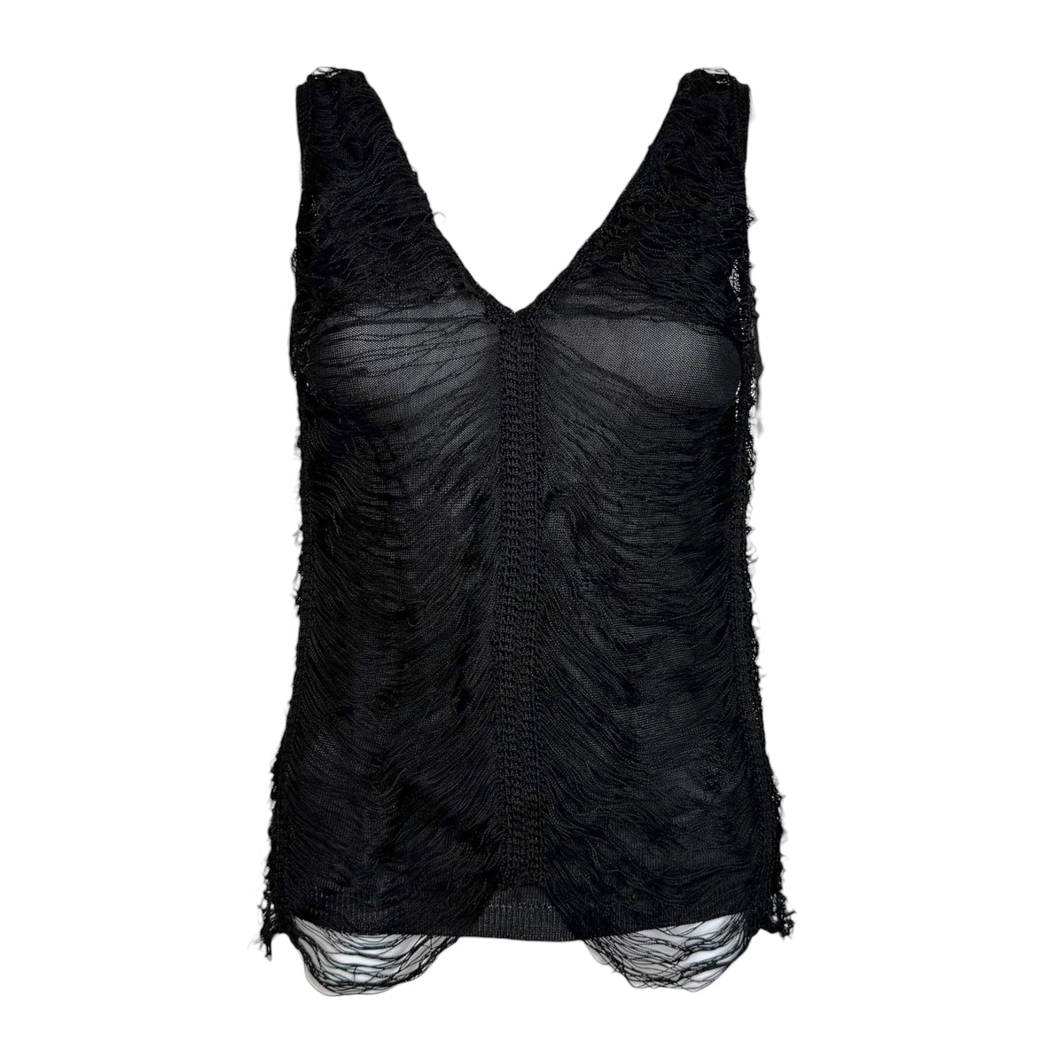 Jean Paul Gaultier Black Scalloped Fringe Top