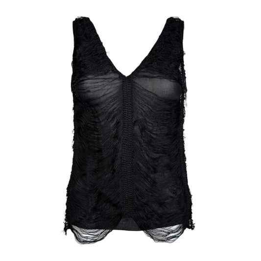 Jean Paul Gaultier Black Scalloped Fringe Top