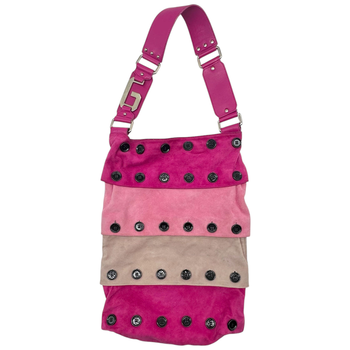 Dolce & Gabbana Pink Suede Multi-Layer Hobo Bag