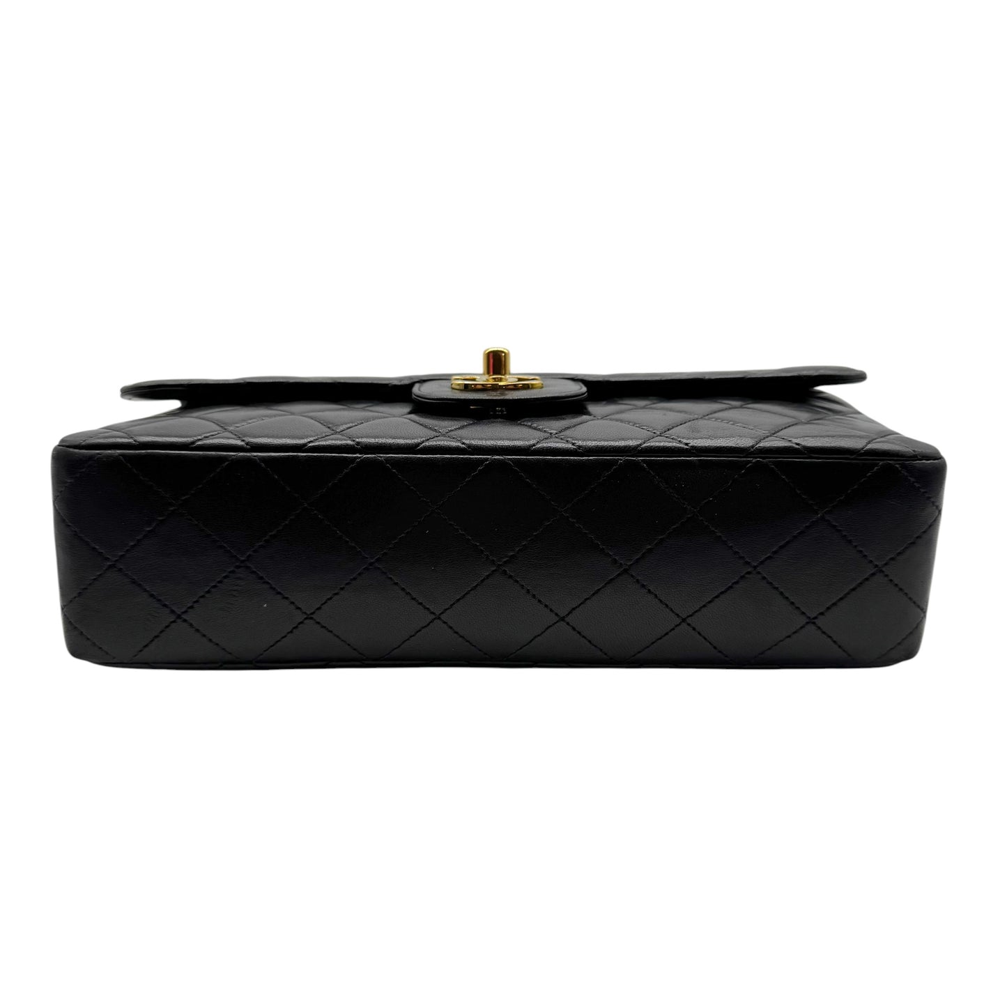 Chanel Black Matelasse Lambskin Top Handle Kelly Flap Bag 1994-96