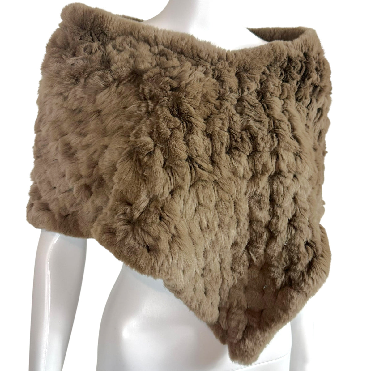 Armani Collezioni Gray Rabbit Fur Shawl