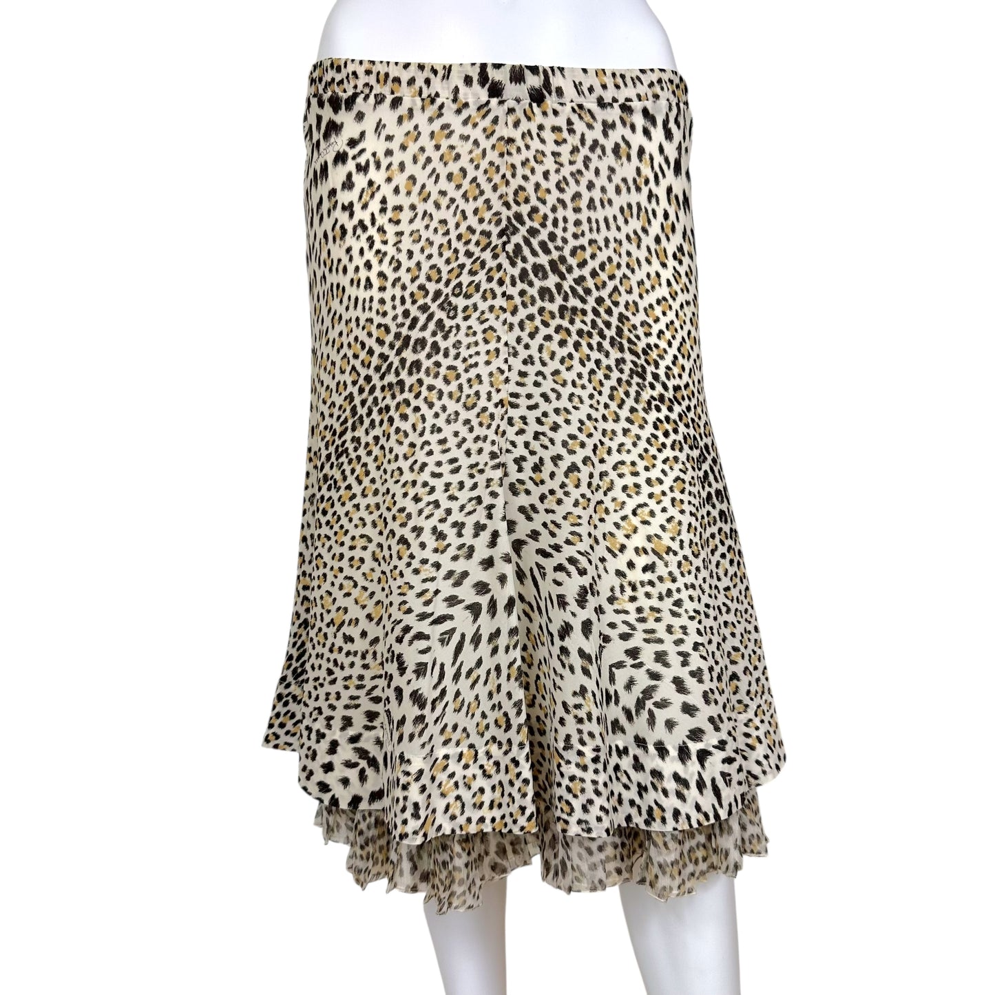 Roberto Cavalli 2005 Leopard Print Silk Midi Skirt - Outfit Repeater