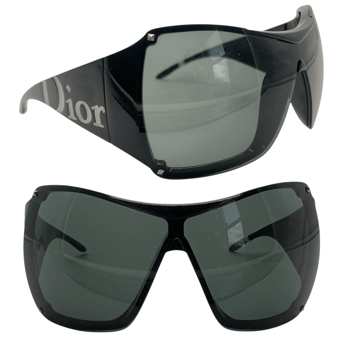 Christian Dior Black & White Overshine Logo Sunglasses - Outfit Repeater