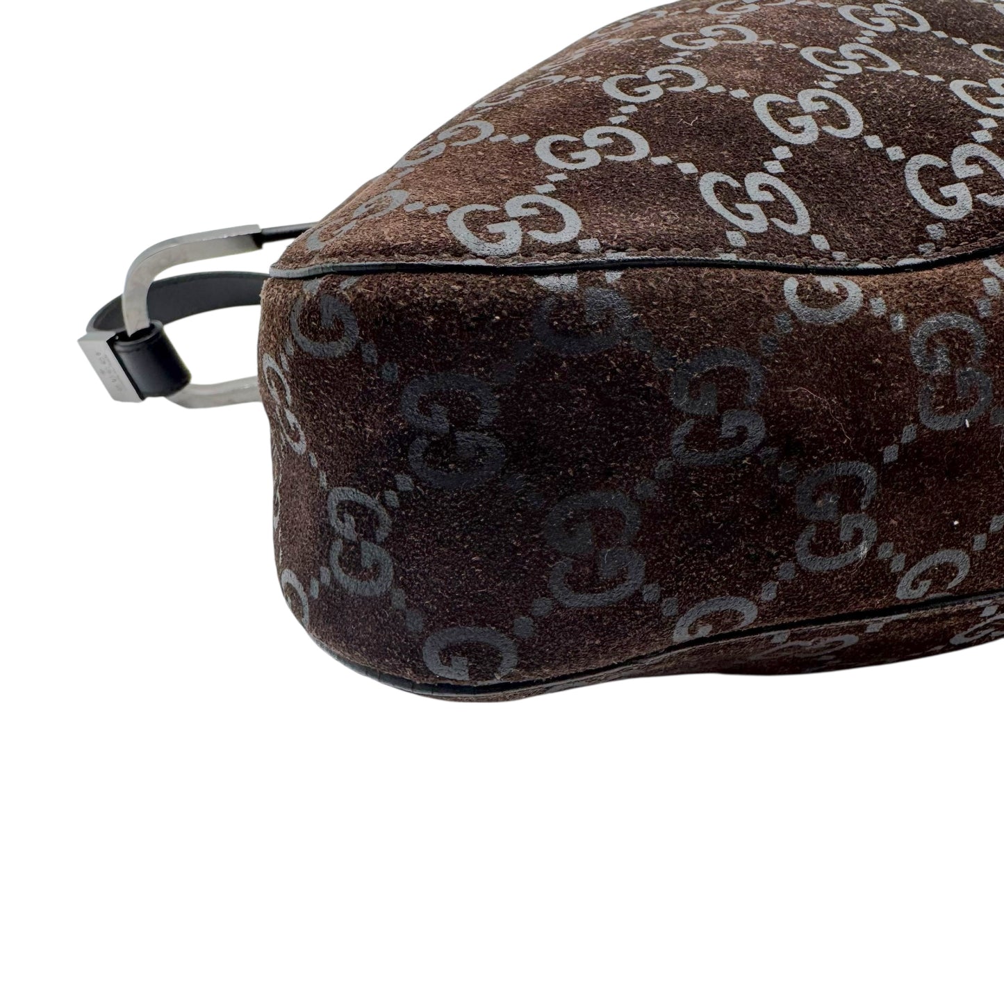 Gucci by Tom Ford Brown Suede Monogram Bucket Bag