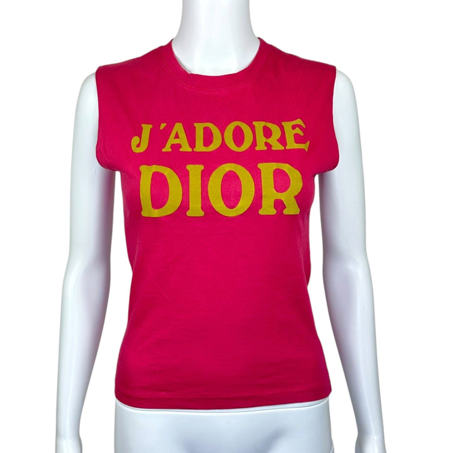 Christian Dior F/W 2002 Hot Pink & Yellow J'Adore Dior Tank Top