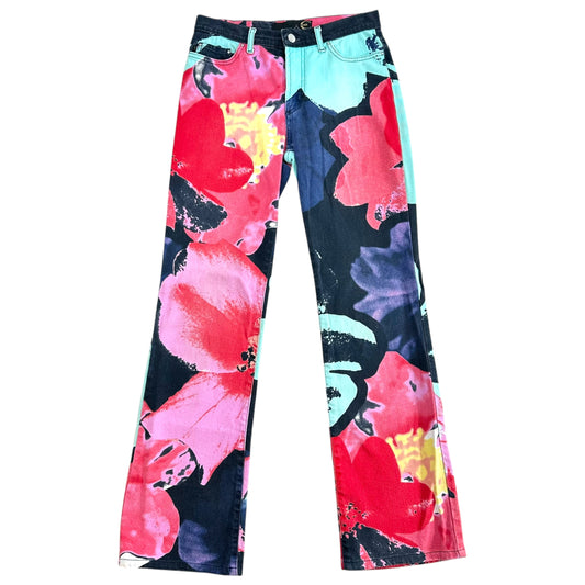 Just Cavalli Roberto Cavalli Multicolor Floral Print Jeans