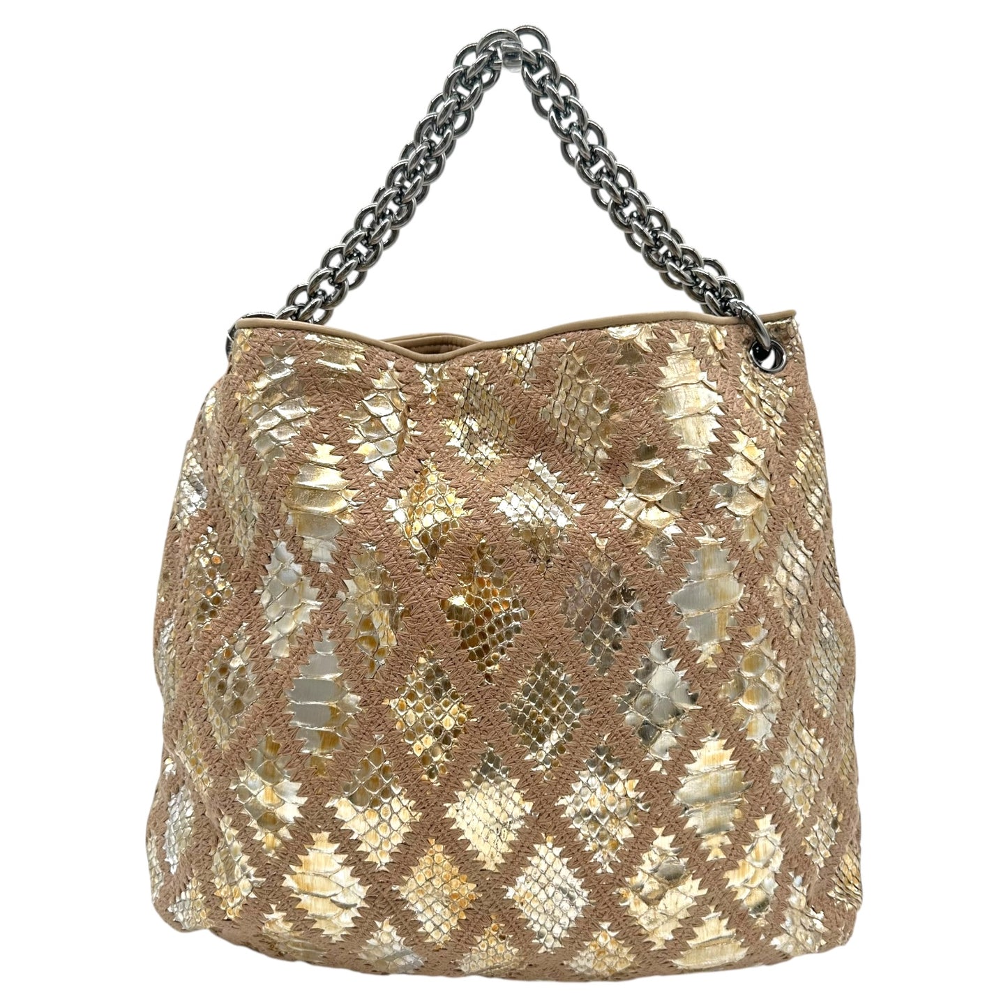 Chanel Gold & Pink Python Soft & Chain Hobo Bag