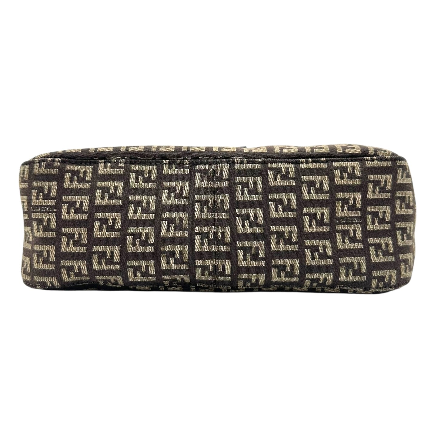 Fendi Brown Zucchino Fold-Over Baguette Bag