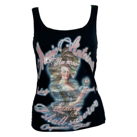 D&G Dolce & Gabbana F/W 2003 Marie Antoinette Black Graphic Tank