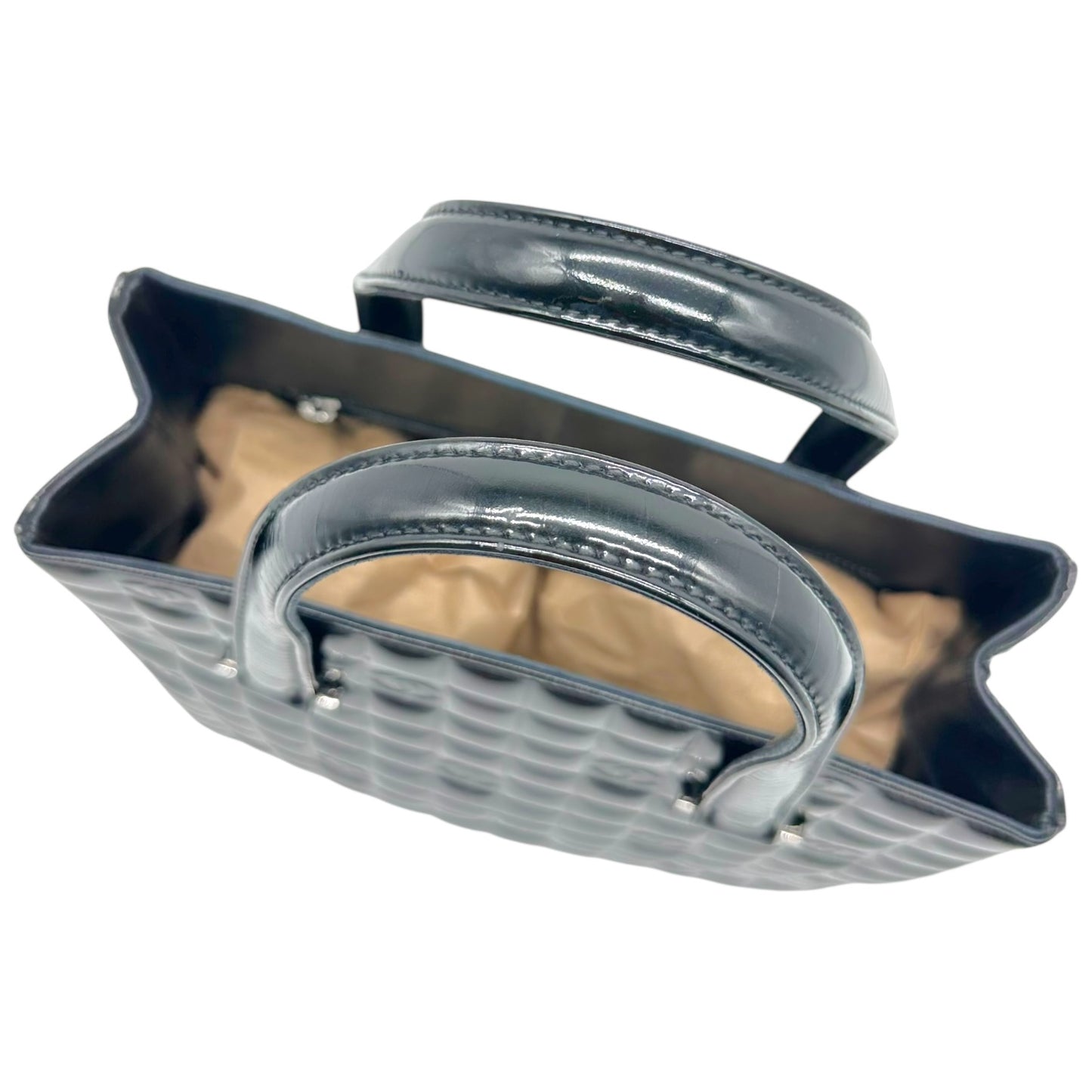 Chanel Black Patent Chocolate Bar & CC Logo Mini Tote Bag 2002-03