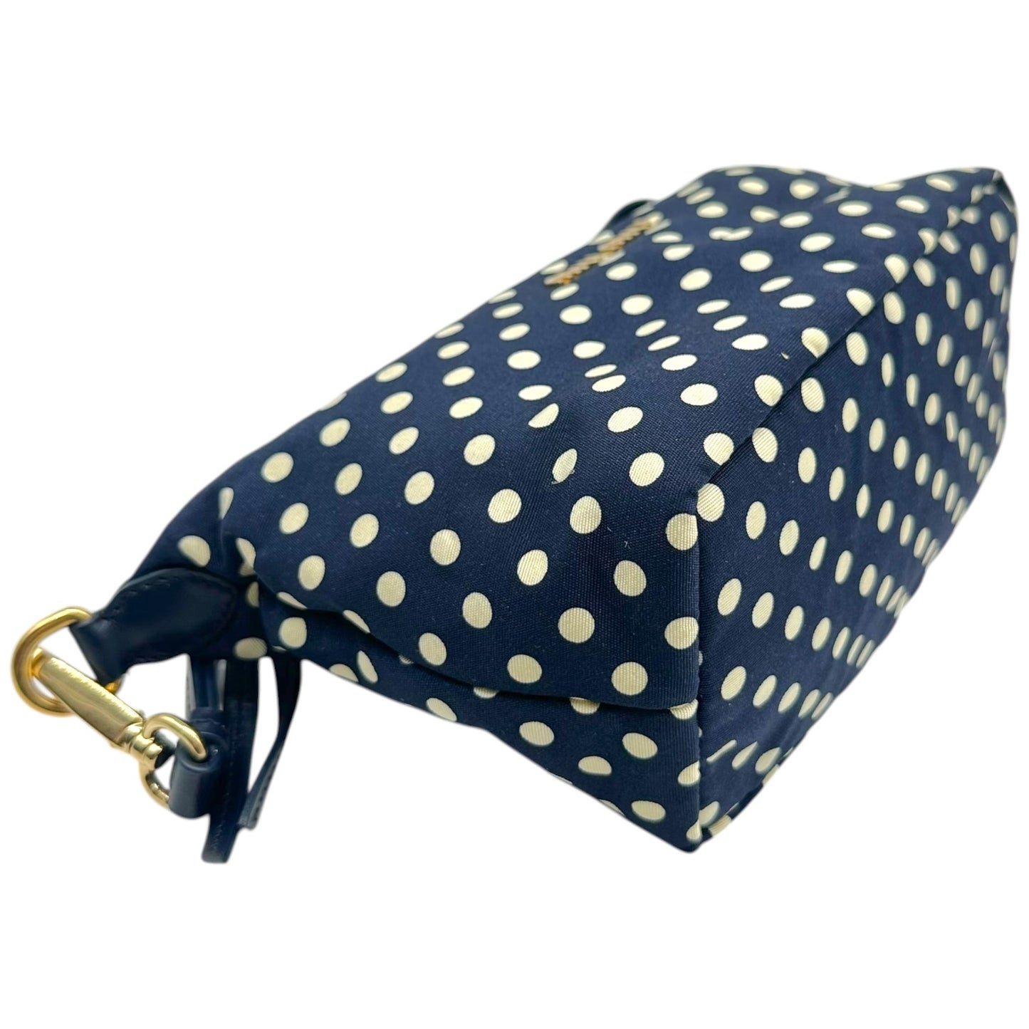Miu Miu Polka Dot Print Pochette Bag Navy Blue White