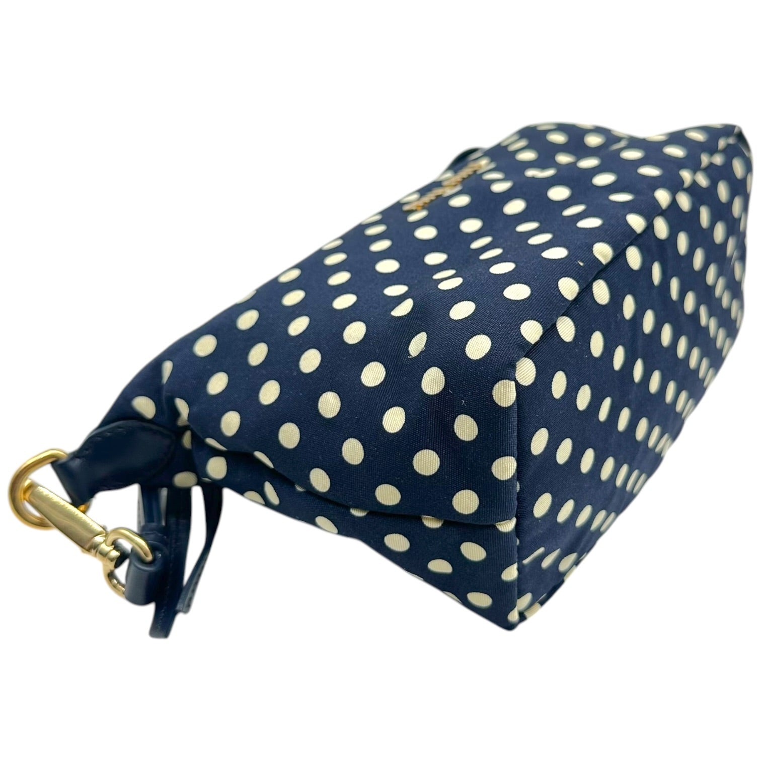 Miu Miu Polka Dot Print Pochette Bag Navy Blue White