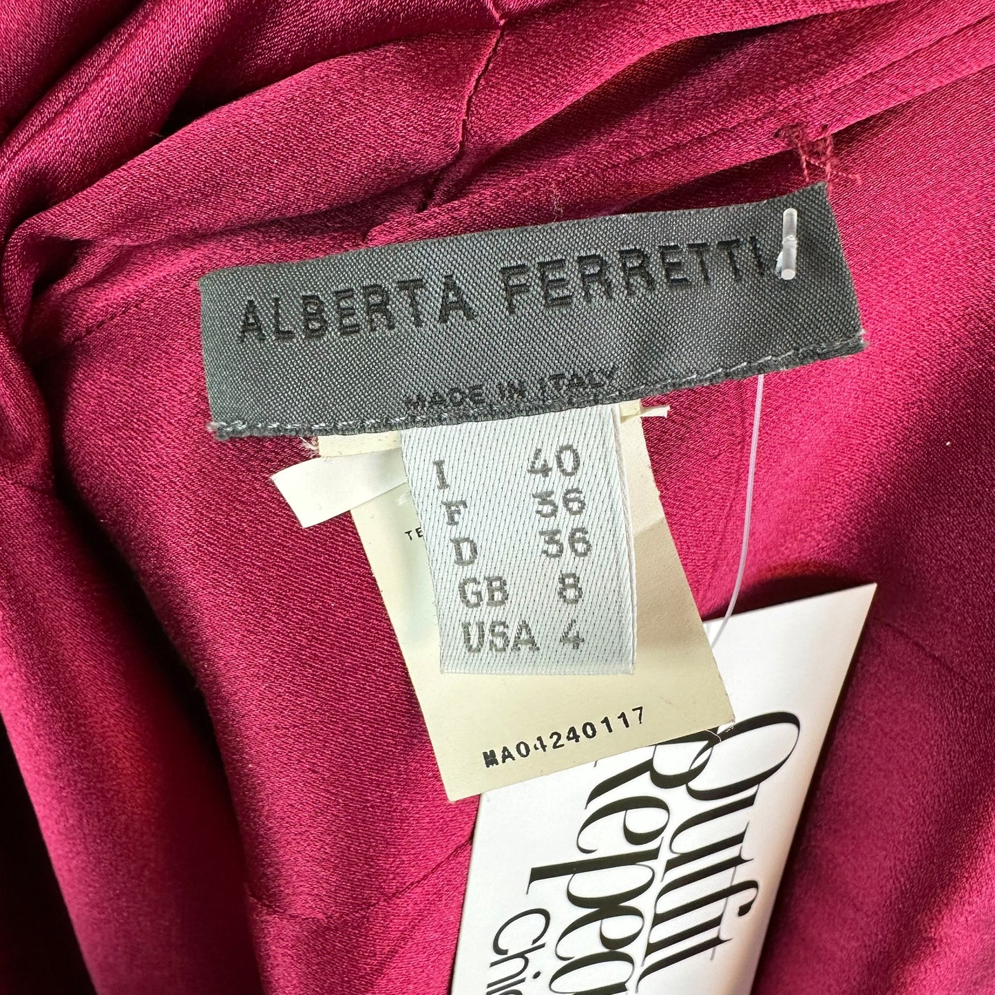 Alberta Ferretti Fuchsia Pink Draped Silk Maxi Gown