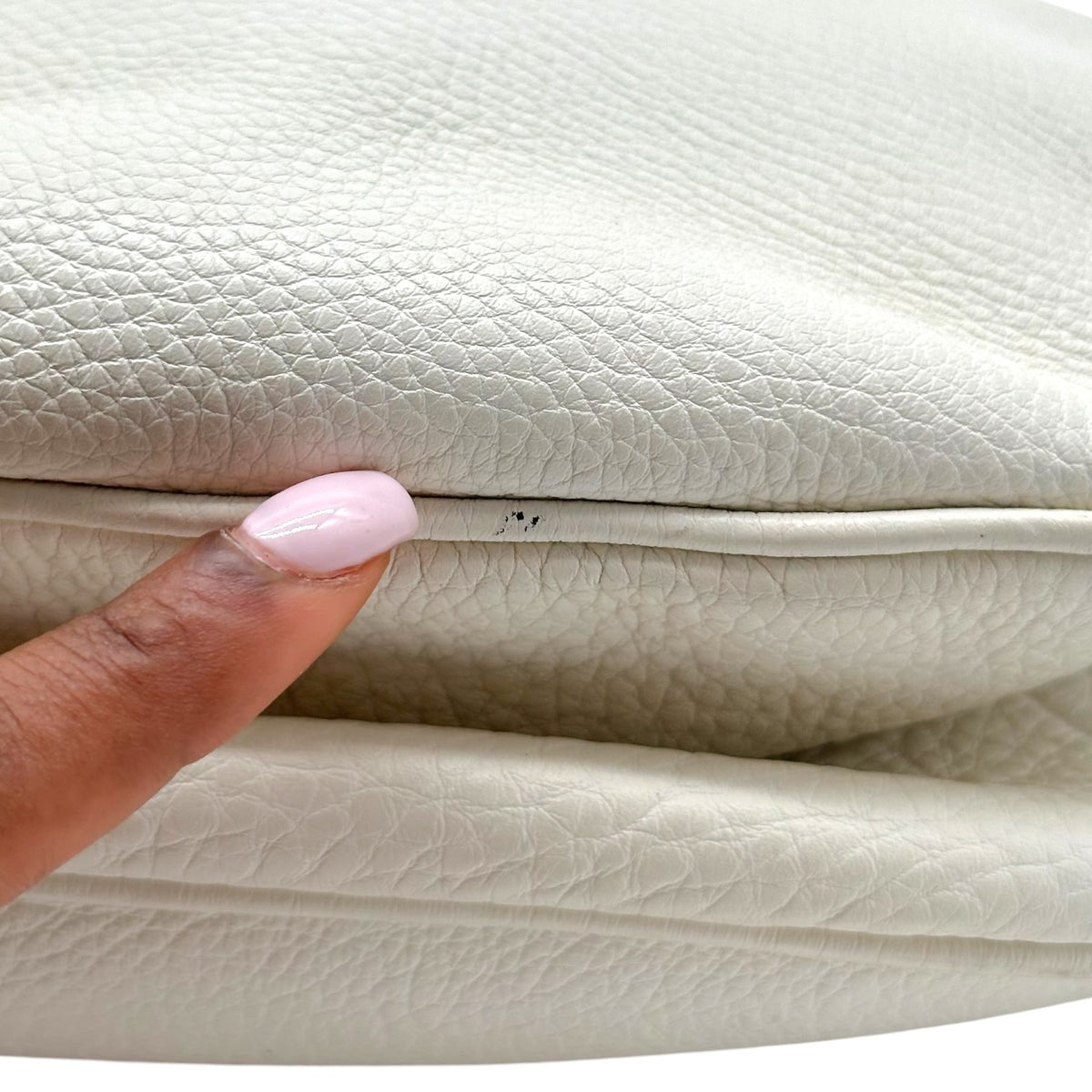 Prada White Leather Medium Swing Shoulder Bag