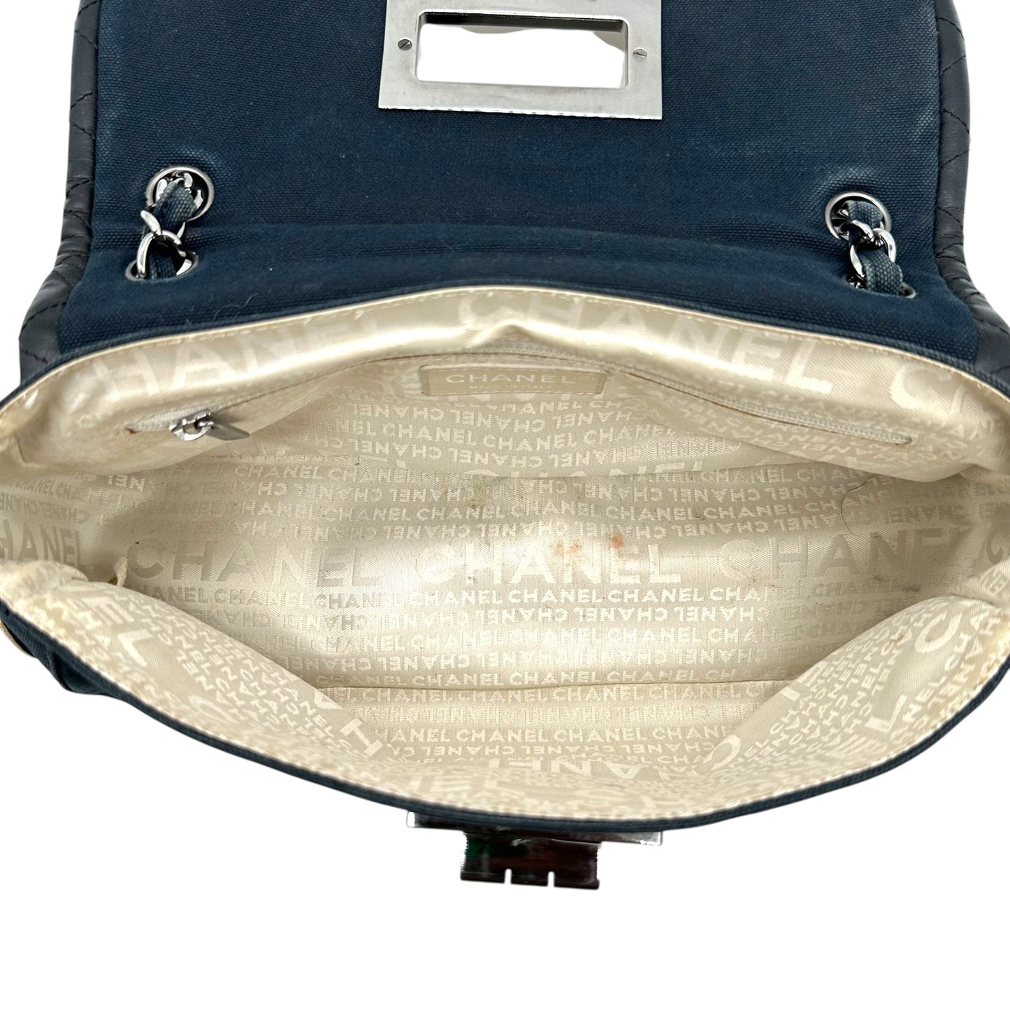 Chanel Sport Navy & Ivory Canvas Mini Flap Bag - Outfit Repeater