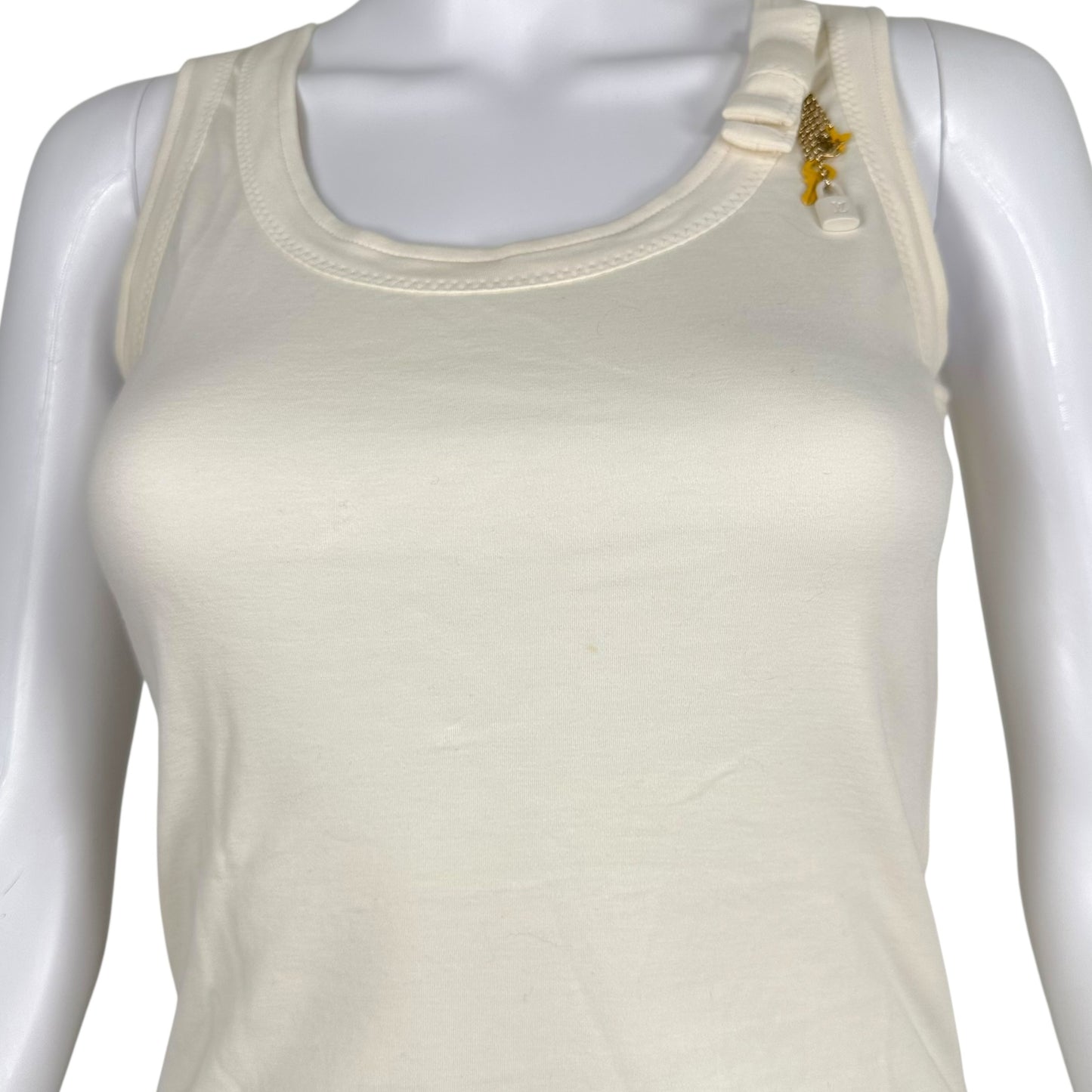 Louis Vuitton White Logo Charm Tank Top