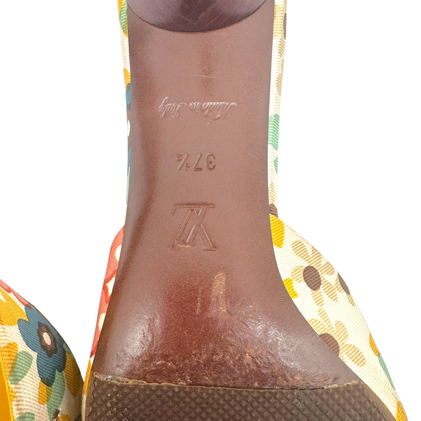 Louis Vuitton Multicolor Flower Monogram Heeled Mule Sandals
