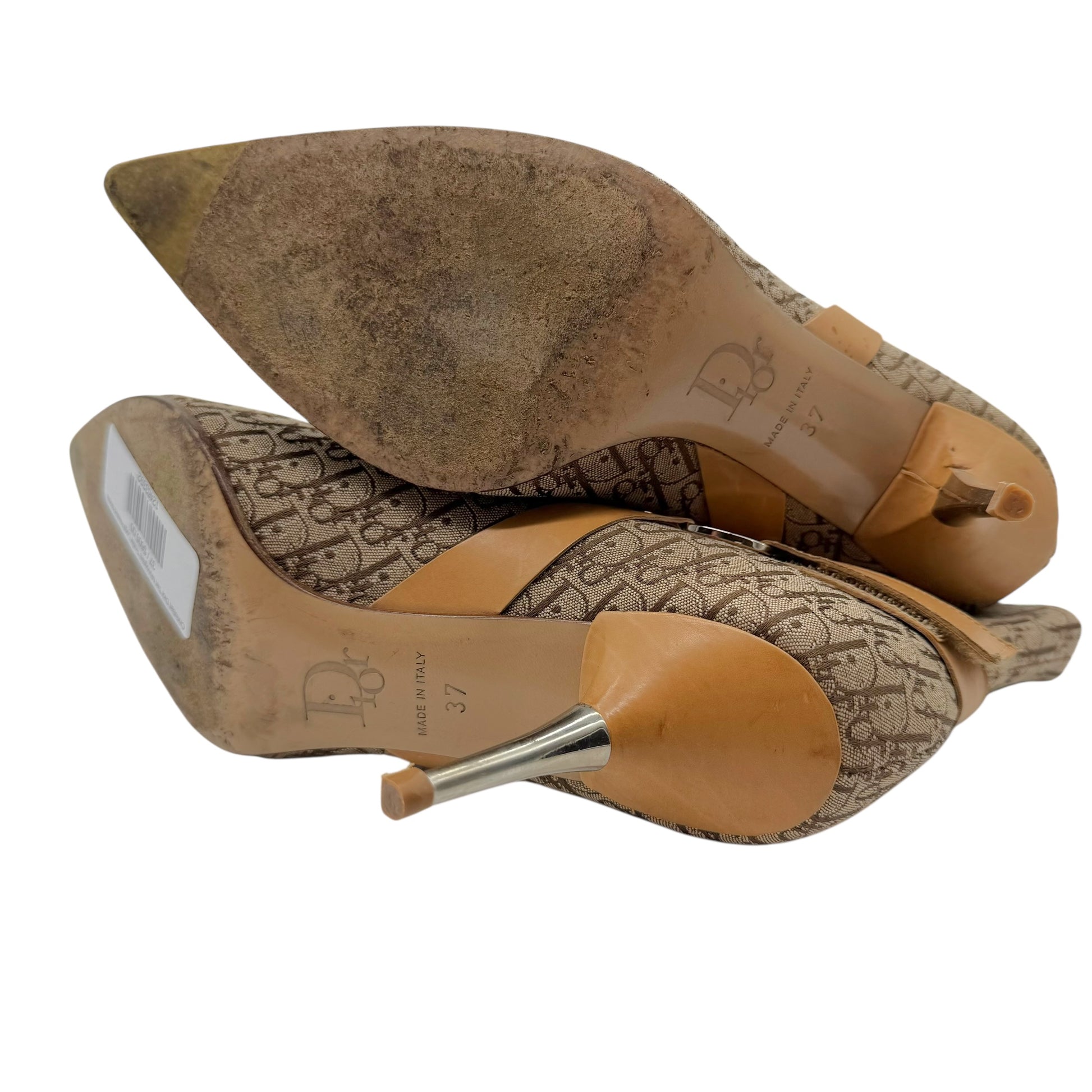 Christian Dior Tan Monogram Trotter Logo Heeled Boots - Outfit Repeater