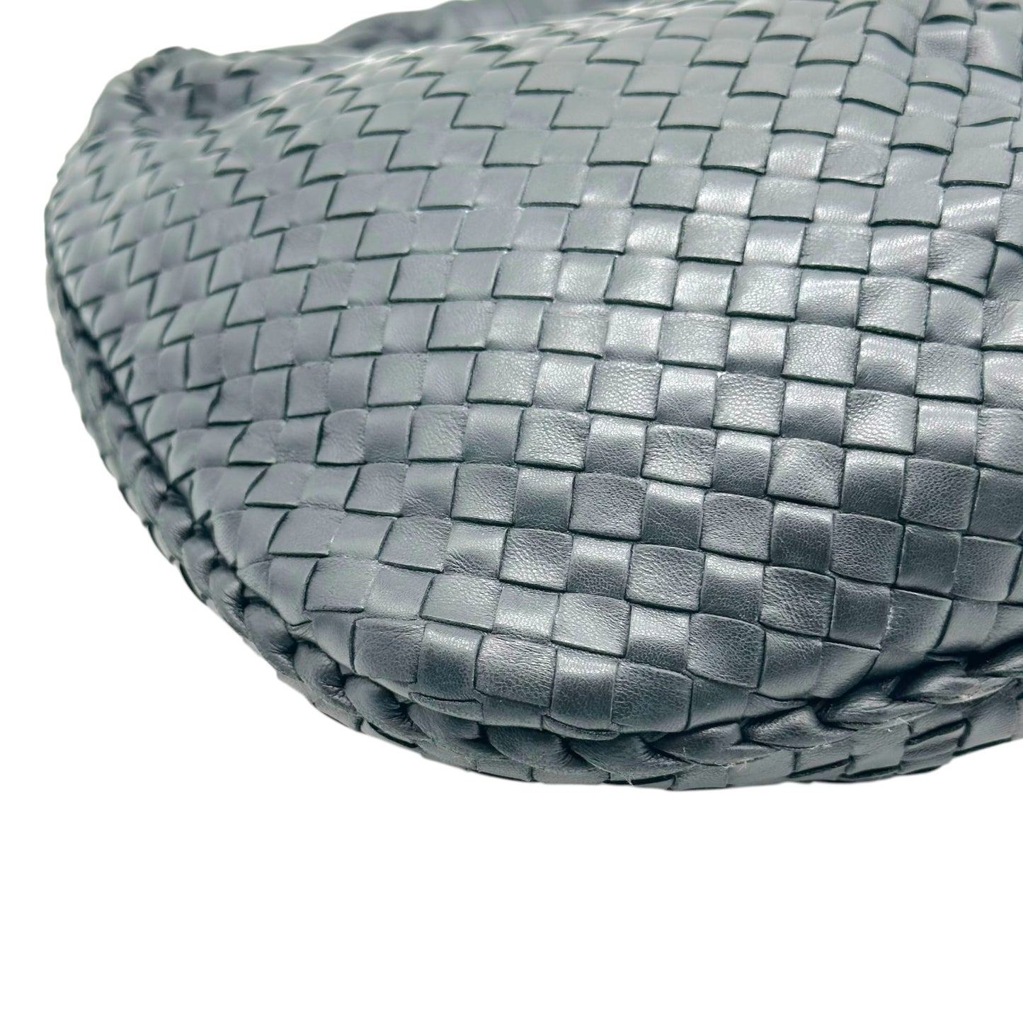 Bottega Veneta Black Intrecciato Woven Leather Medium Hobo Bag