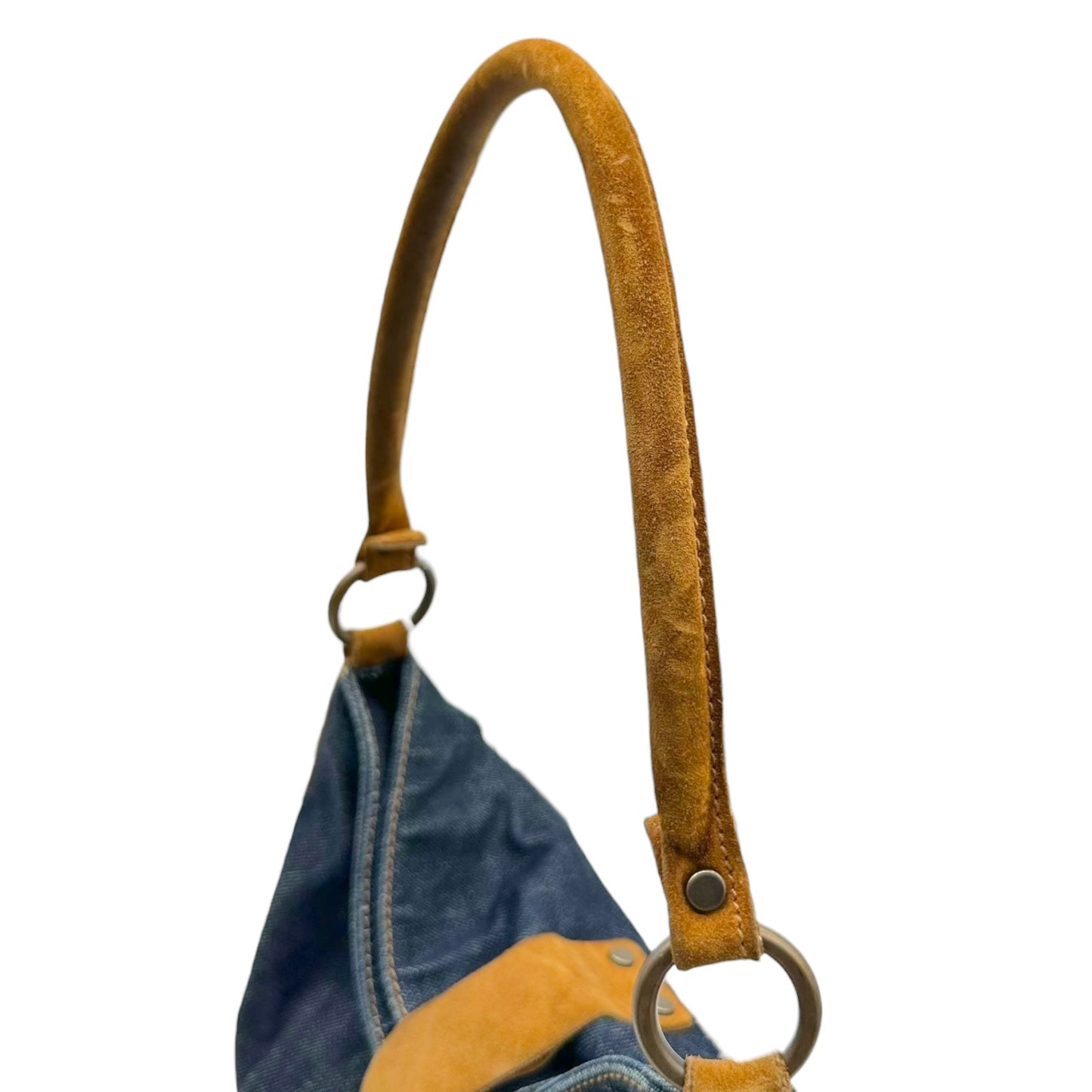 Dolce & Gabbana Denim Tan Suede Shoulder Bag