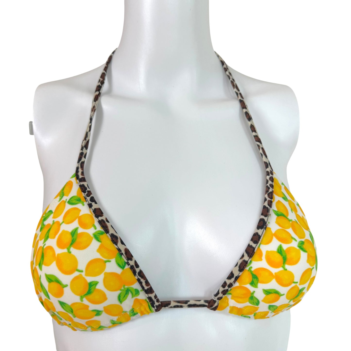 D&G Dolce & Gabbana Beachwear Lemon & Leopard Print String Bikini Set