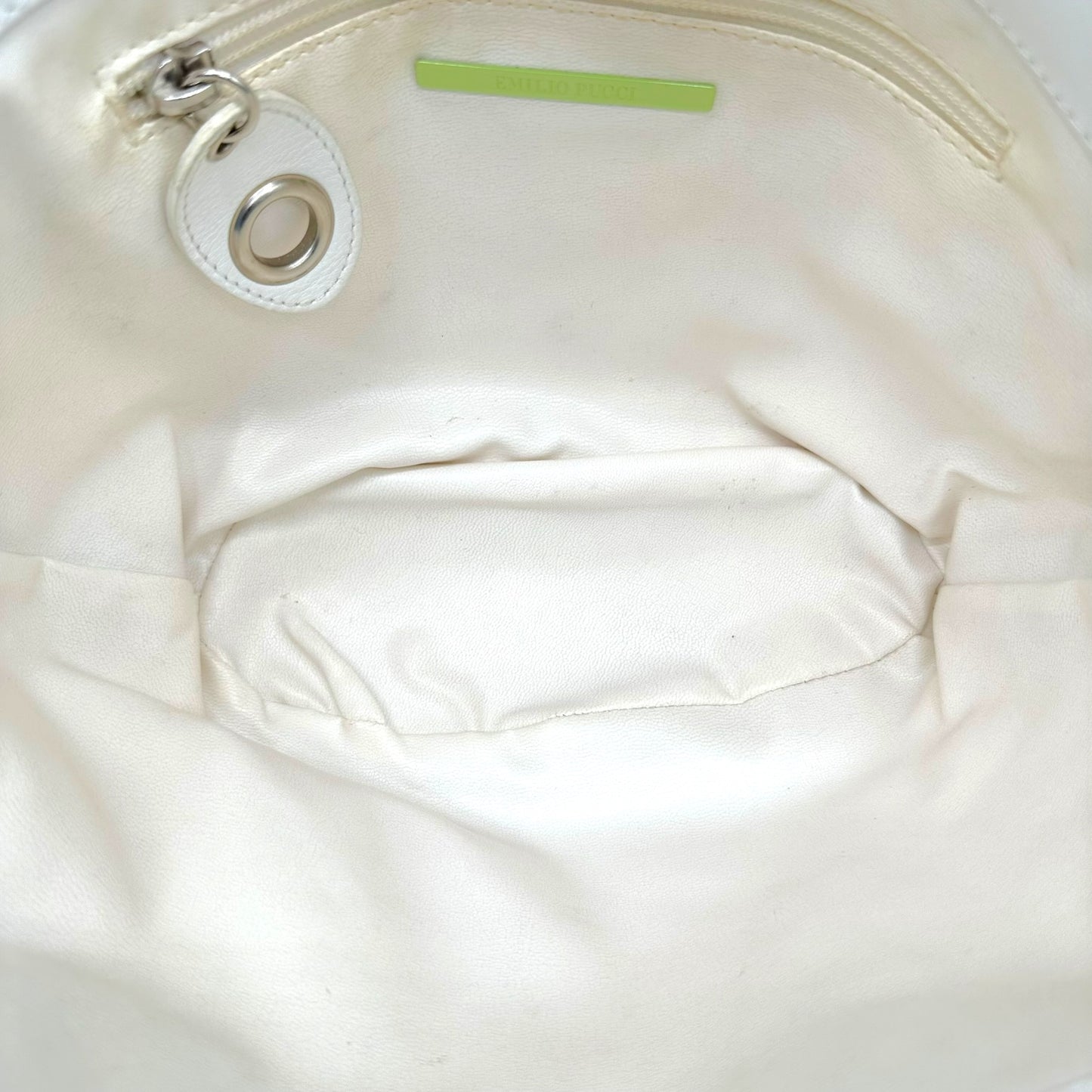 Emilio Pucci Ivory Pink & Orange Printed Terry Mini Tote Handbag