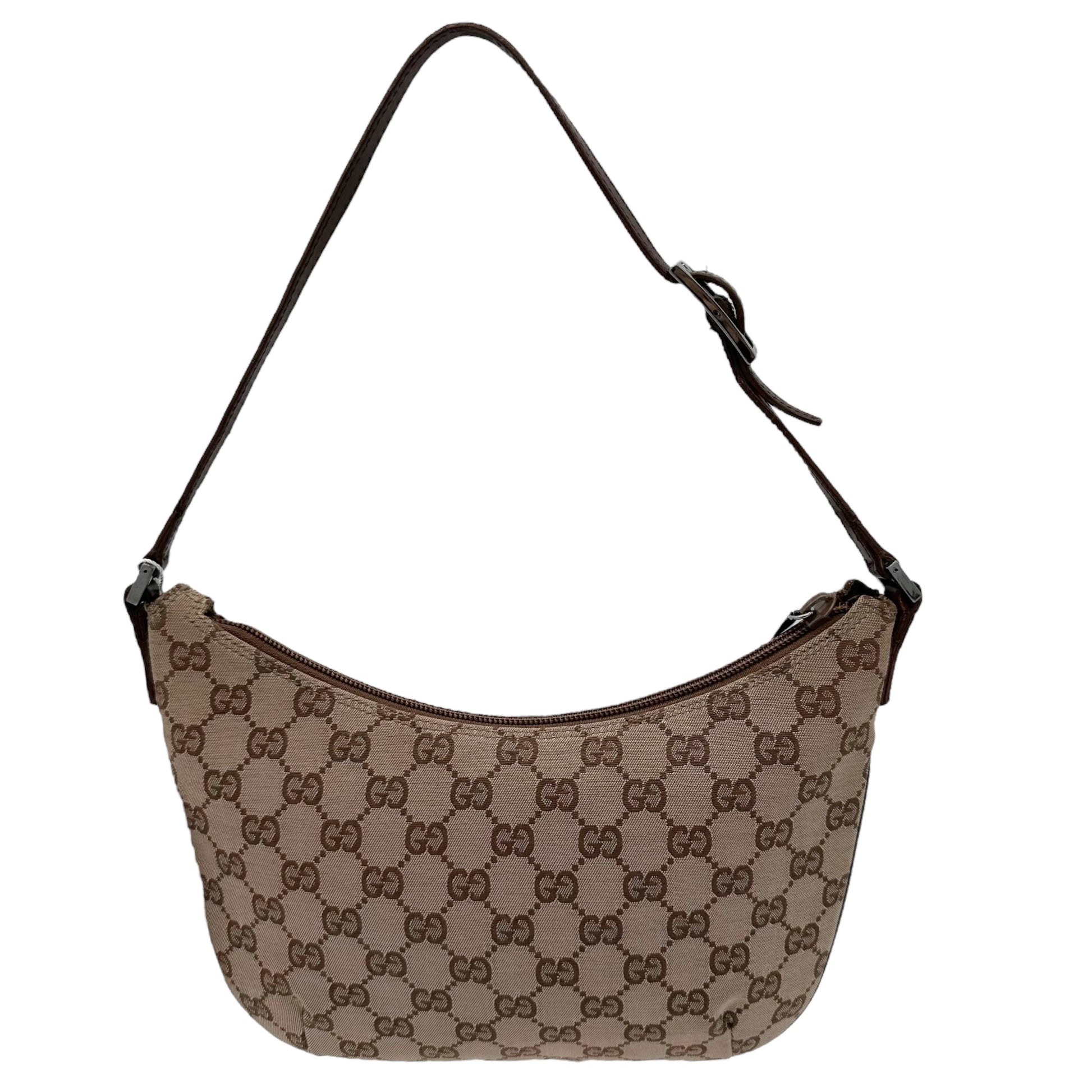 Gucci Brown Monogram Crescent Pochette Bag - Outfit Repeater