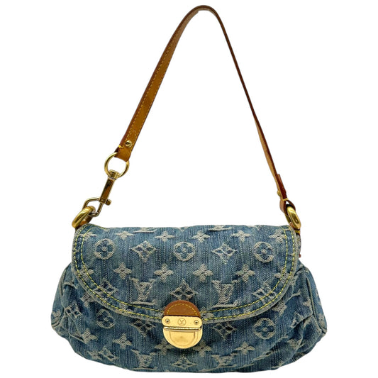 Louis Vuitton Blue Denim Mini Pleaty Shoulder Bag