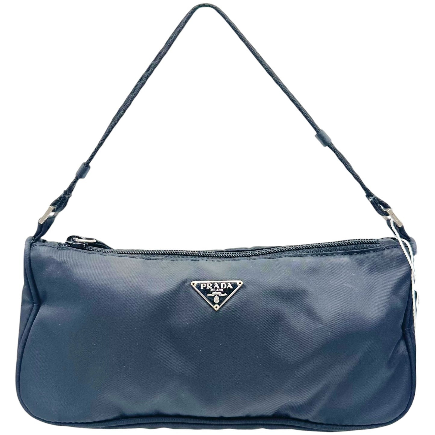 Prada Black Nylon East-West Pochette Bag