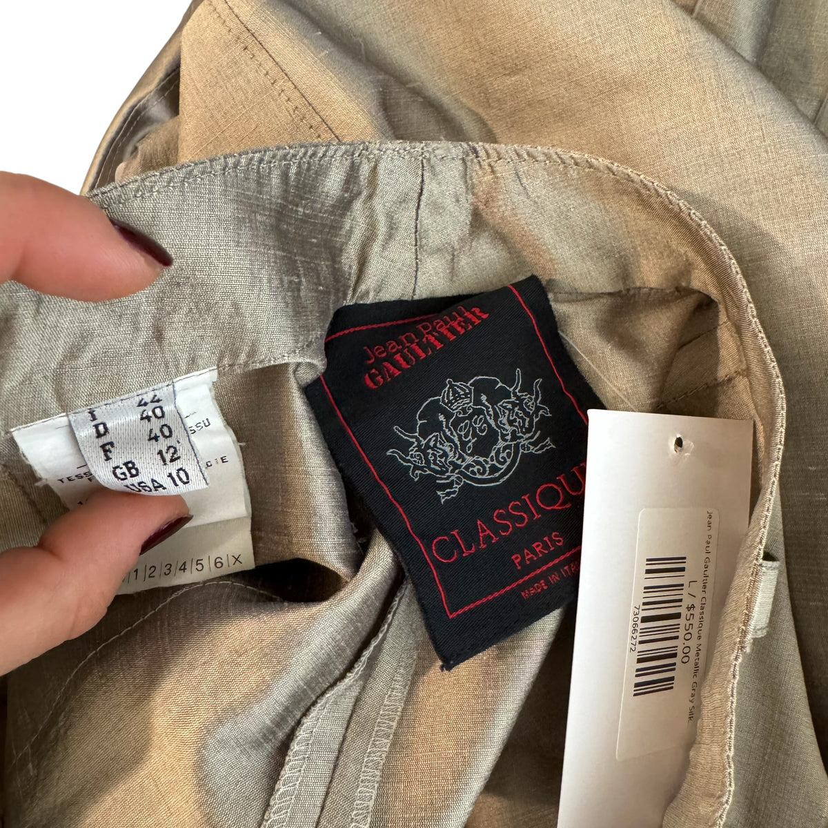 Jean Paul Gaultier Silk Mother of Pearl Blazer Pant Set