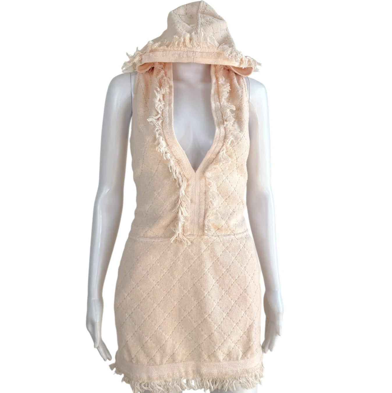 Chanel Light Pink Sleeveless Hooded Mini Dress