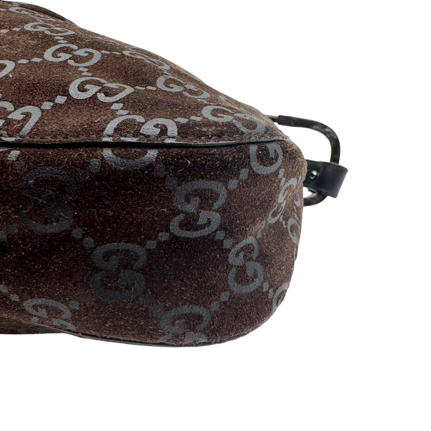 Gucci by Tom Ford Brown Suede Monogram Bucket Bag