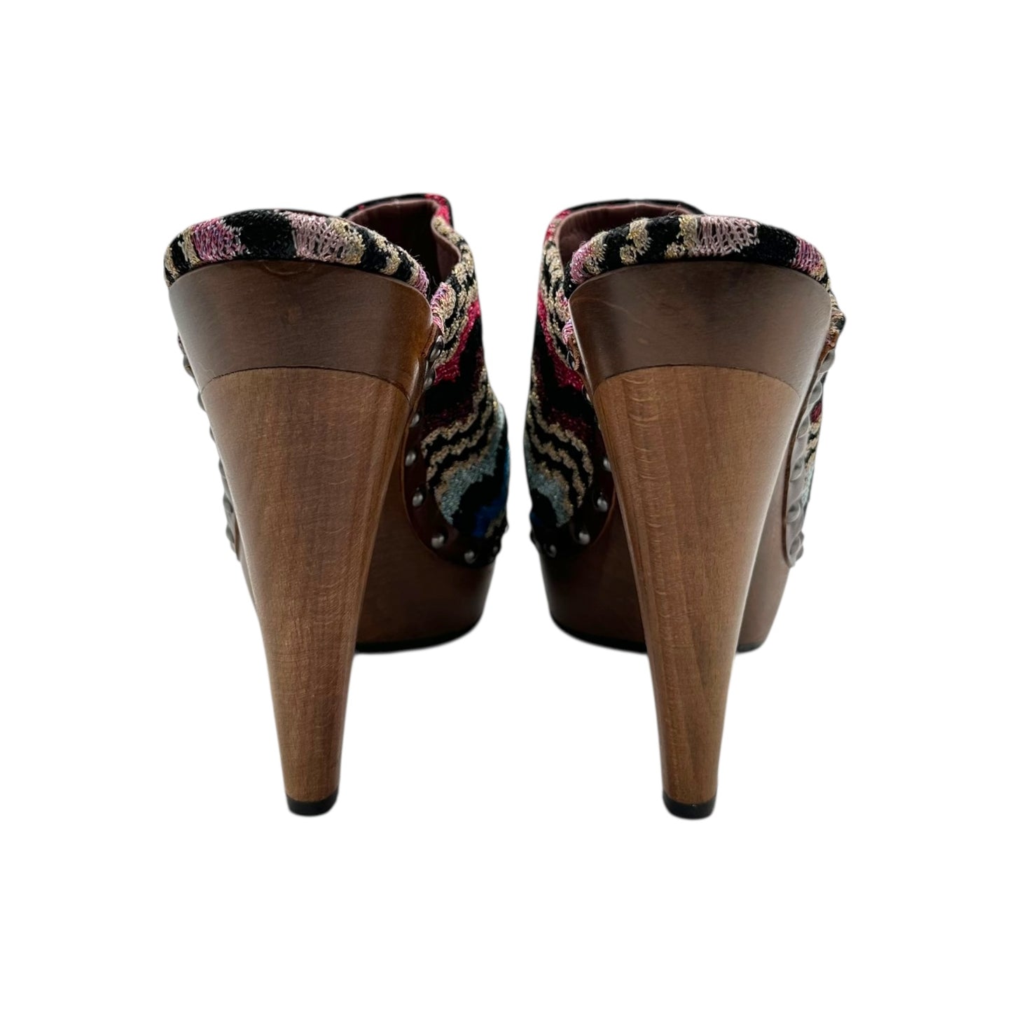 Missoni Multicolor Shimmer Chevron Platform Clogs