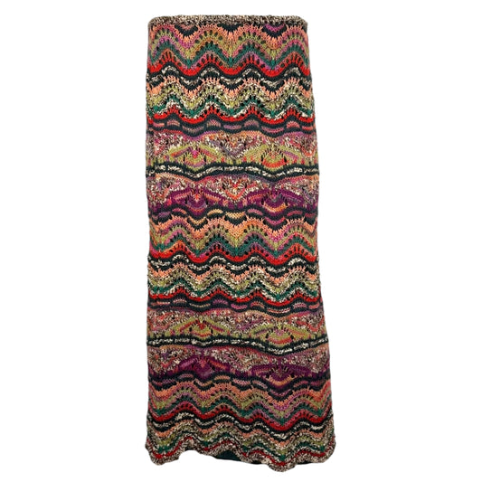 Missoni Pink Multicolor Thick Chevron Knit Maxi Skirt