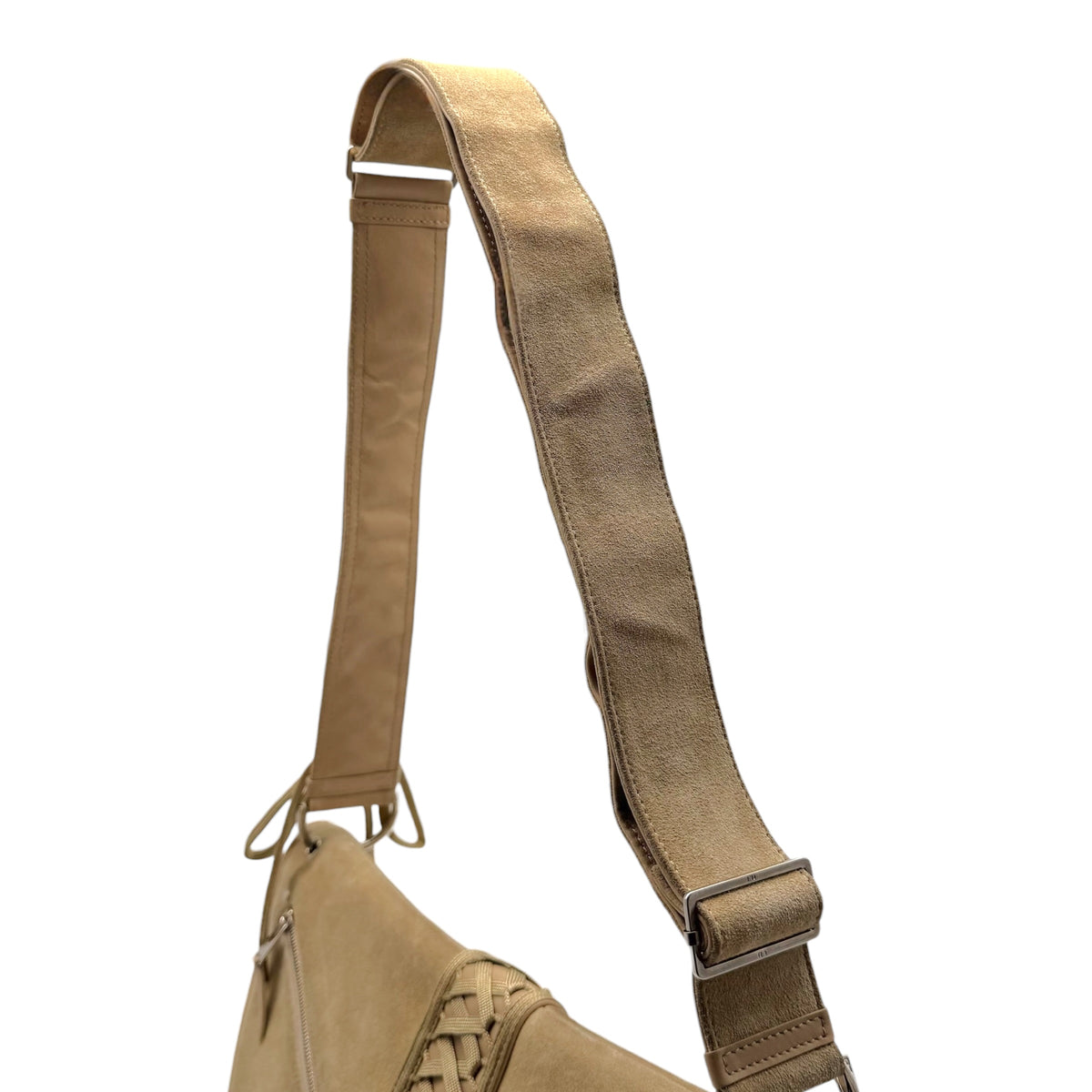 Christian Dior Tan Suede Lace-Up Satchel Bag