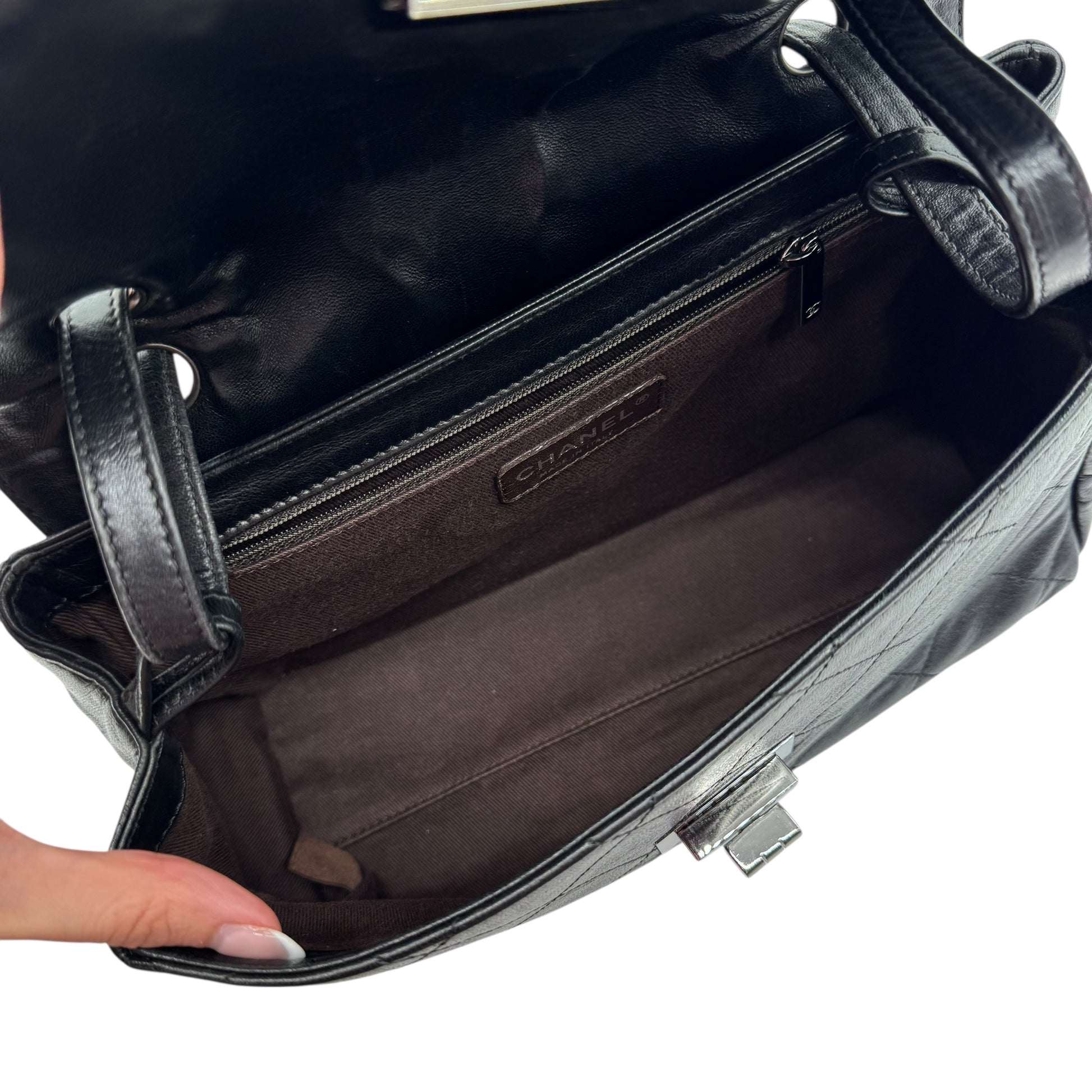 Chanel Gray & Black Matelasse Lambskin Adjustable Shoulder Flap Bag 2006-08 - Outfit Repeater