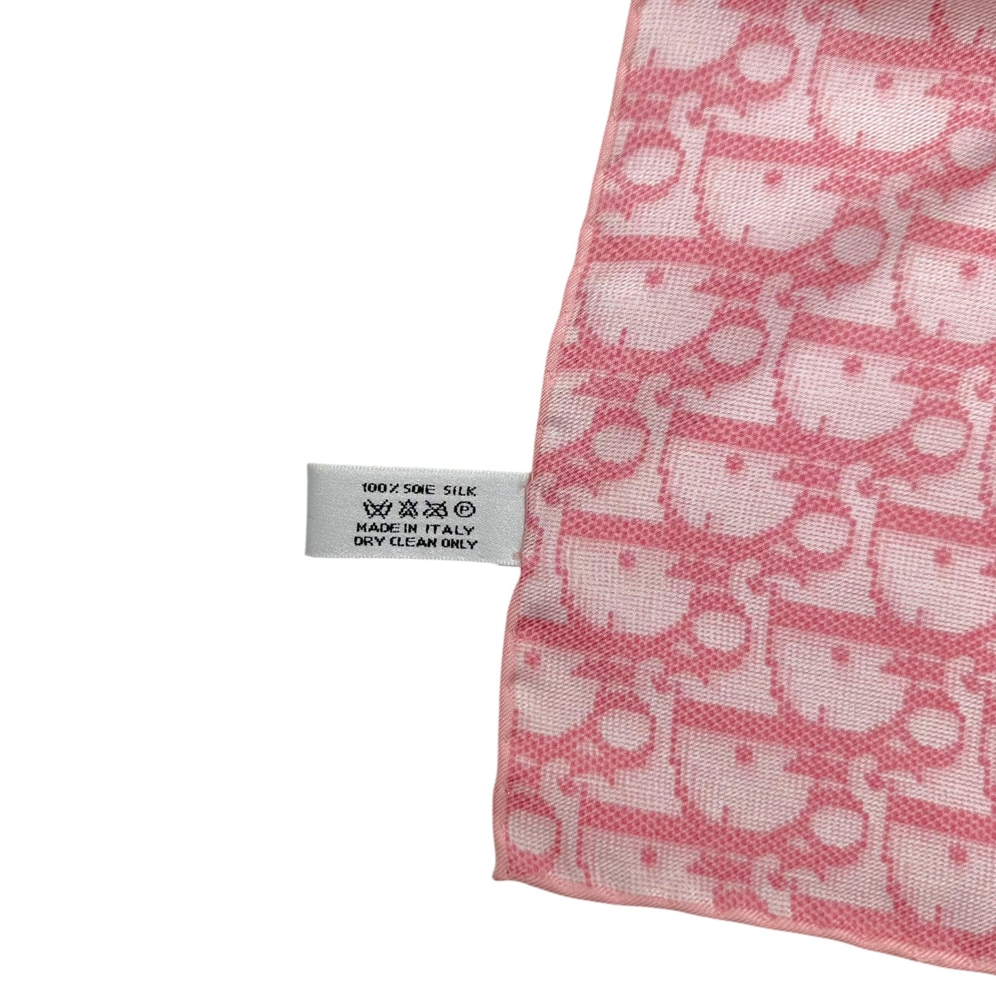 Christian Dior Pink Trotter Monogram Print Silk Square Scarf