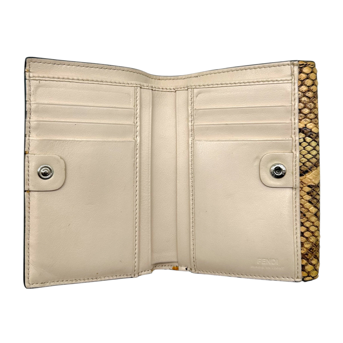 Fendi Tan Python Bi-Fold Turnlock Wallet