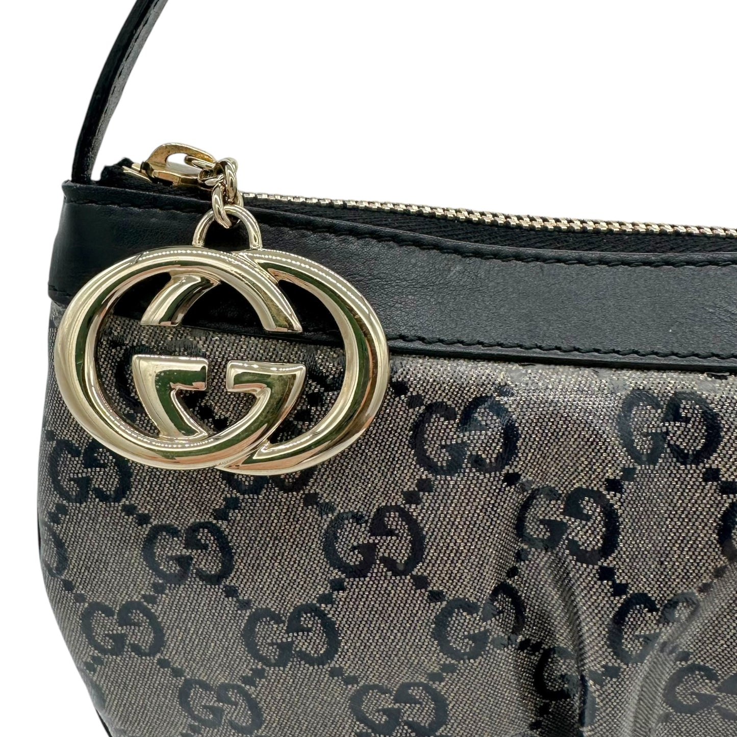 Gucci Silver Coated Canvas Monogram Pochette Bag - Outfit Repeater