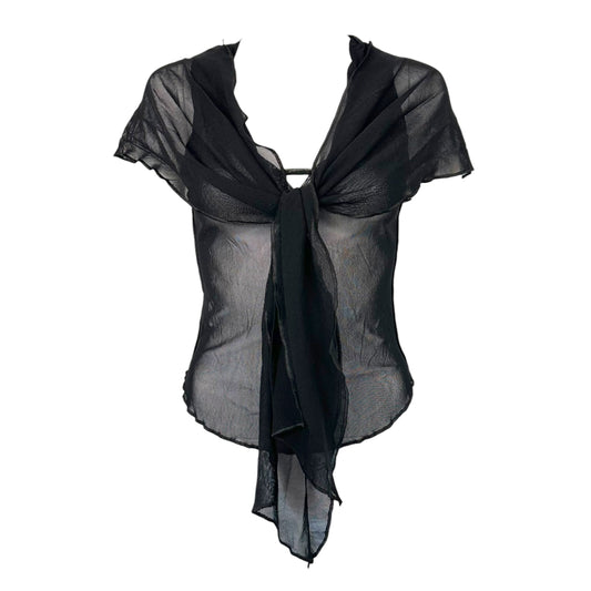 Jean Paul Gaultier Black Mesh Wrap Tank Top